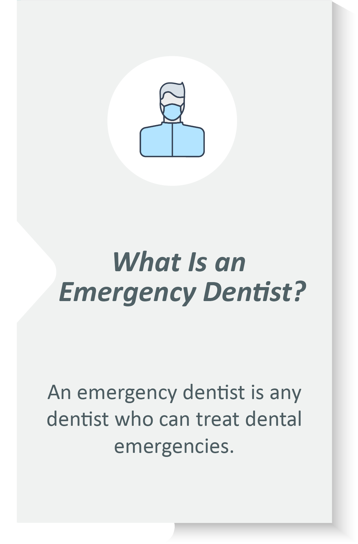 Emergency dentist infographic: An emergency dentist is any dentist who can treat dental emergencies.